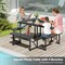 Outdoor Picnic Table Set for 4-8 with Umbrella Hole and Weatherproof Benches